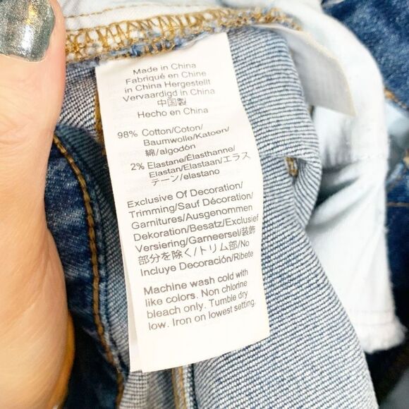 Madewell High-Rise Cut Off Edition Medium Wash Blue Denim Jean Shorts Women’s 27 - Picture 12 of 13